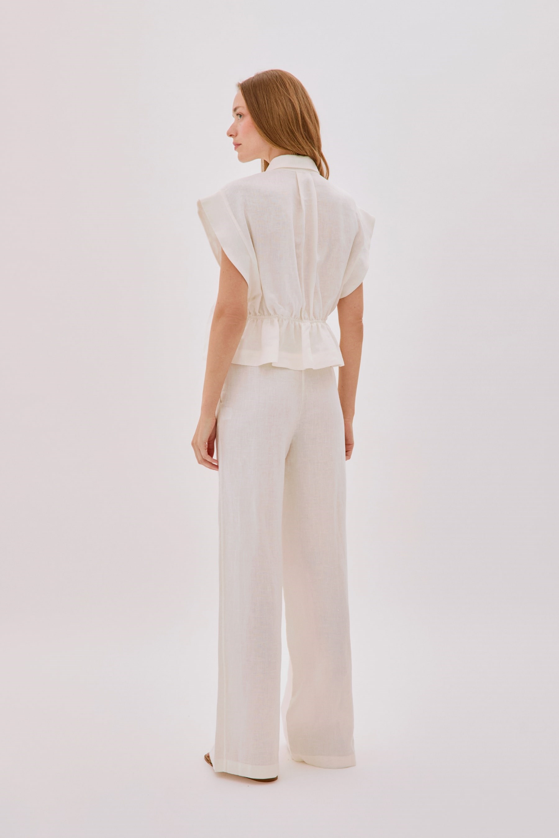 Labeca X Anouk Yve | Galia Ecru Linen Pants - Labeca London