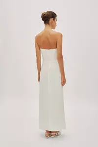 Alaia Off-White Linen Twist Maxi Dress