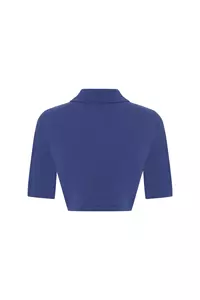 Bliss Blue Cashmere-Blend Crop Top