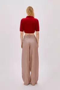 Bliss Red Cashmere-Blend Crop Top