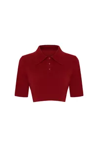 Bliss Red Cashmere-Blend Crop Top