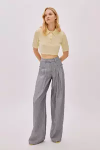 Bliss Yellow Cashmere-Blend Crop Top