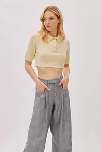 Bliss Yellow Cashmere-Blend Crop Top