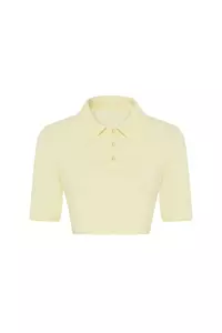 Bliss Yellow Cashmere-Blend Crop Top