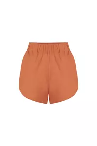 Capri Citrus Orange Linen Shorts 