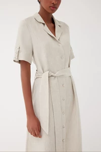 Carmen Barley Linen Braided Shirt Dress