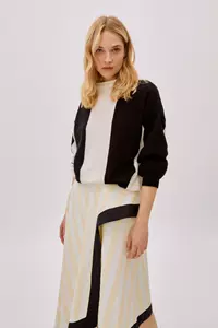 Coco Black and White Cashmere-Blend Sweater