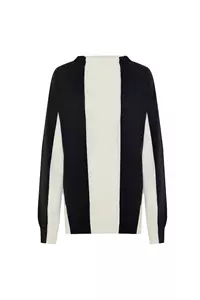 Coco Black and White Cashmere-Blend Sweater