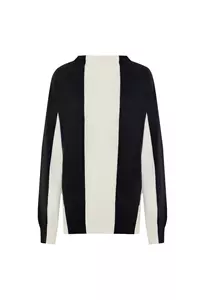 Coco Black and White Cashmere-Blend Sweater