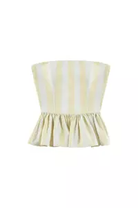 Eclipse Yellow Striped Cotton Bustier Top