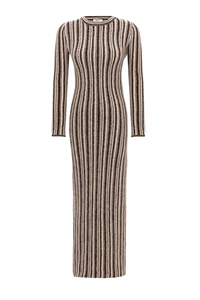 Juniper Backless Striped Wool Maxi Dress