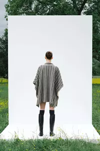 Juniper Striped Wool Cape