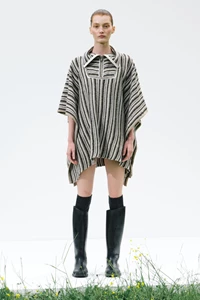 Juniper Striped Wool Cape