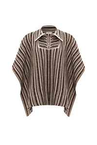 Juniper Striped Wool Cape