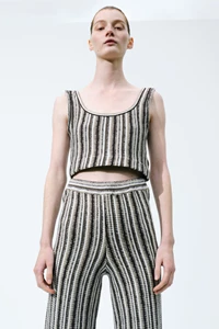 Juniper Striped Wool Crop Top