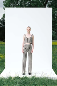 Juniper Striped Wool Wide Leg Pants