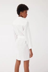 Blake White Linen Mini Kaftan