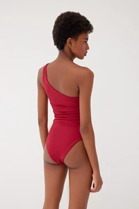 May Cranberry One Shoulder Swimsuit