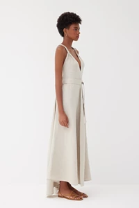 Sloane Barley Linen Braided Dress