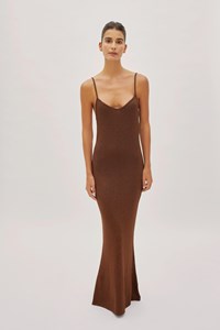 Libra Chocolate Sparkle Maxi Strap Dress