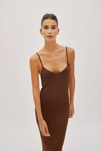 Libra Chocolate Sparkle Maxi Strap Dress