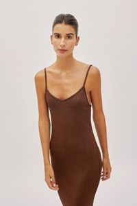 Libra Chocolate Sparkle Maxi Strap Dress