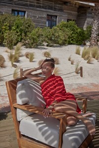 Luna Goji Red Linen One Sleeve Top