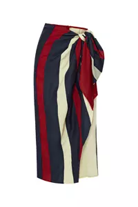 Soho Colour Block Linen Wrap Skirt