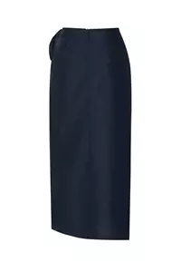 Soho Navy Linen Wrap Skirt