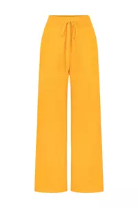 Sophia Honey Yellow Wide Leg Cashmere Pants