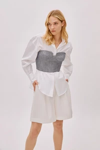 Tara Ecru Wool Relaxed Shorts
