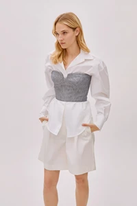Tara Ecru Wool Relaxed Shorts