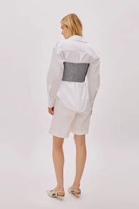 Tara Ecru Wool Relaxed Shorts