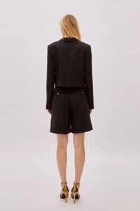 Tara Black Wool Relaxed Shorts