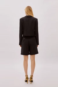 Tara Black Wool Relaxed Shorts