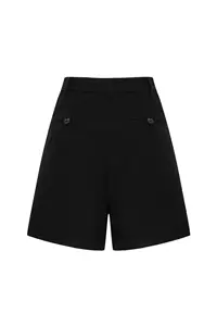 Tara Black Wool Relaxed Shorts