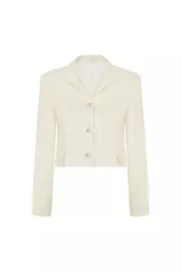 Tara Ecru Wool Crop Jacket