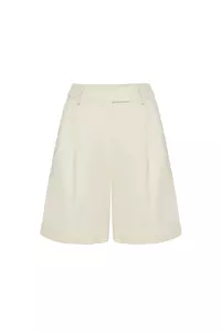 Tara Ecru Wool Relaxed Shorts