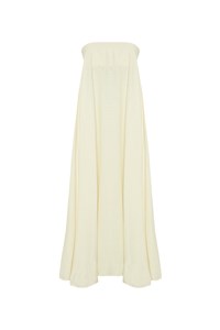 Venice Ecru Linen Strapless Maxi Dress