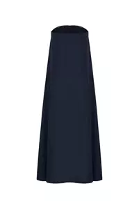 Venice Navy Linen Strapless Maxi Dress