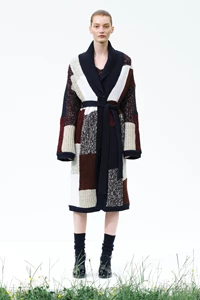 Vivienne Colour Block Wool Midi Robe Cardigan