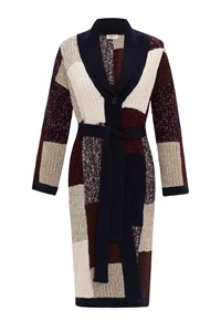 Vivienne Colour Block Wool Midi Robe Cardigan