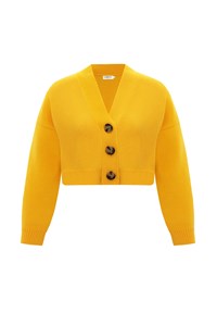 Willow Honey Yellow Cashmere Crop Cardigan