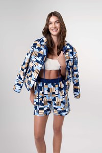 Serena Geometric Tie Front Jacket