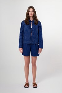 Serena Geometric Tie Front Jacket