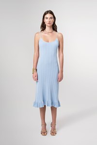 Camille Pale Blue Ribbed Midi Dress