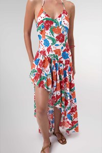Florence Floral Asymmetric Maxi Dress