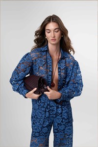 Anna Washed Indigo Lace Shirt
