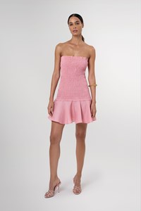 Fraise Smocked Linen Mini Dress