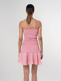 Fraise Smocked Linen Mini Dress